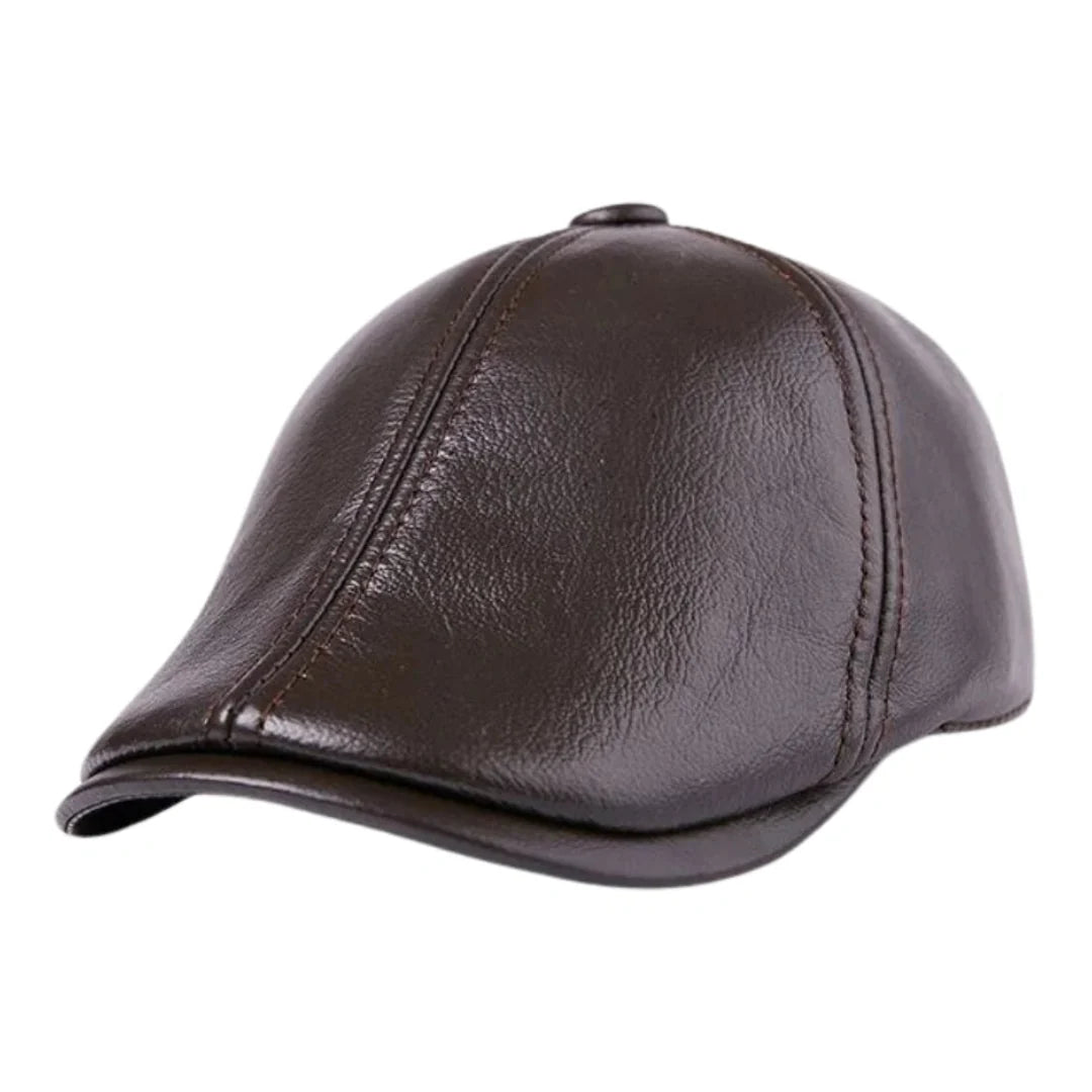 Holmes Genuine Leather Earflaps Duckbill Flat Cap