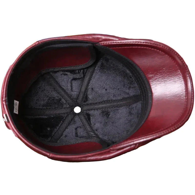 Holmes Genuine Leather Earflaps Duckbill Flat Cap