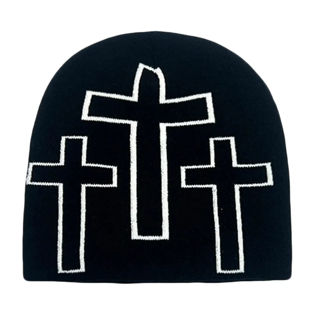 Holy Crosses Winter Knitted Beanie