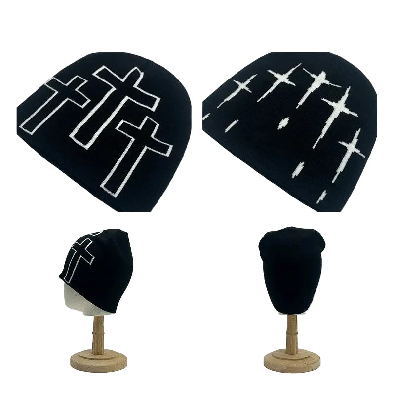 Holy Crosses Winter Knitted Beanie