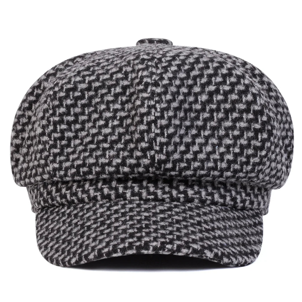 Houston Women Knitted Cotton 8-Panels Newsboy Cap