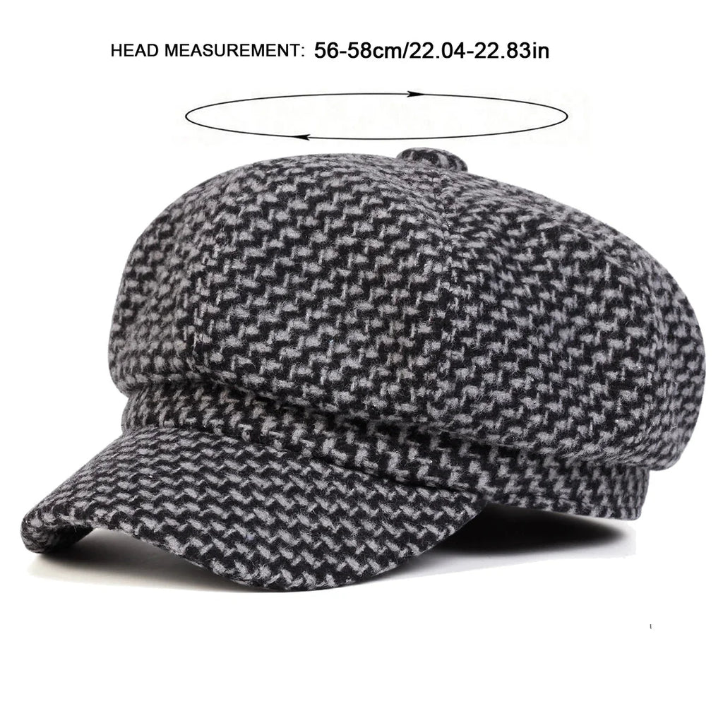 Houston Women Knitted Cotton 8-Panels Newsboy Cap