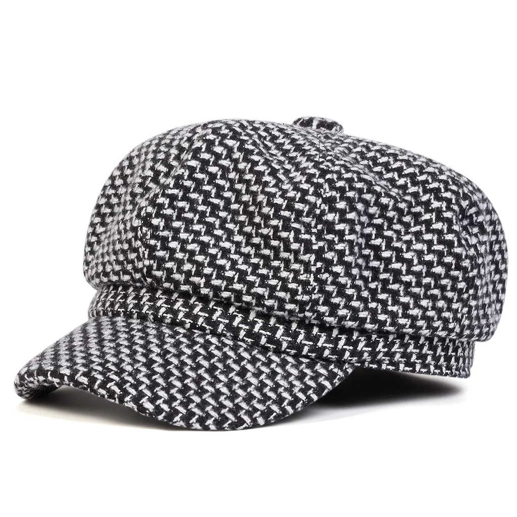 Houston Women Knitted Cotton 8-Panels Newsboy Cap