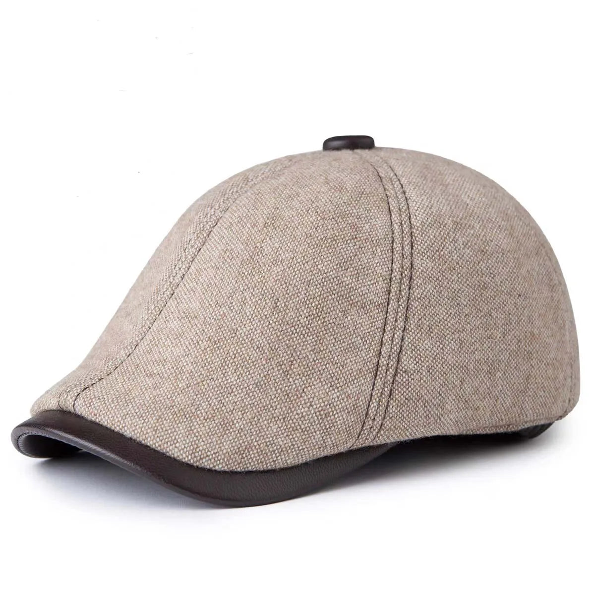 Hudson Genuine Leather Wool Duckbill Flat Cap