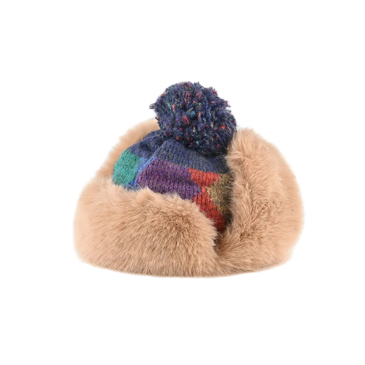Hudson Plaid Winter Knit Bomber Hat