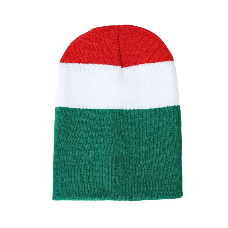 Hungary Flag Colors Striped Beanie