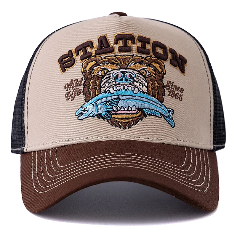 Hunting Bear Station Trucker Cap