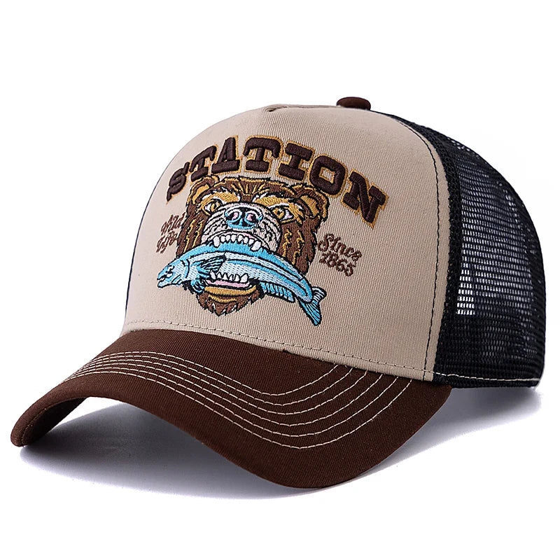 Hunting Bear Station Trucker Cap