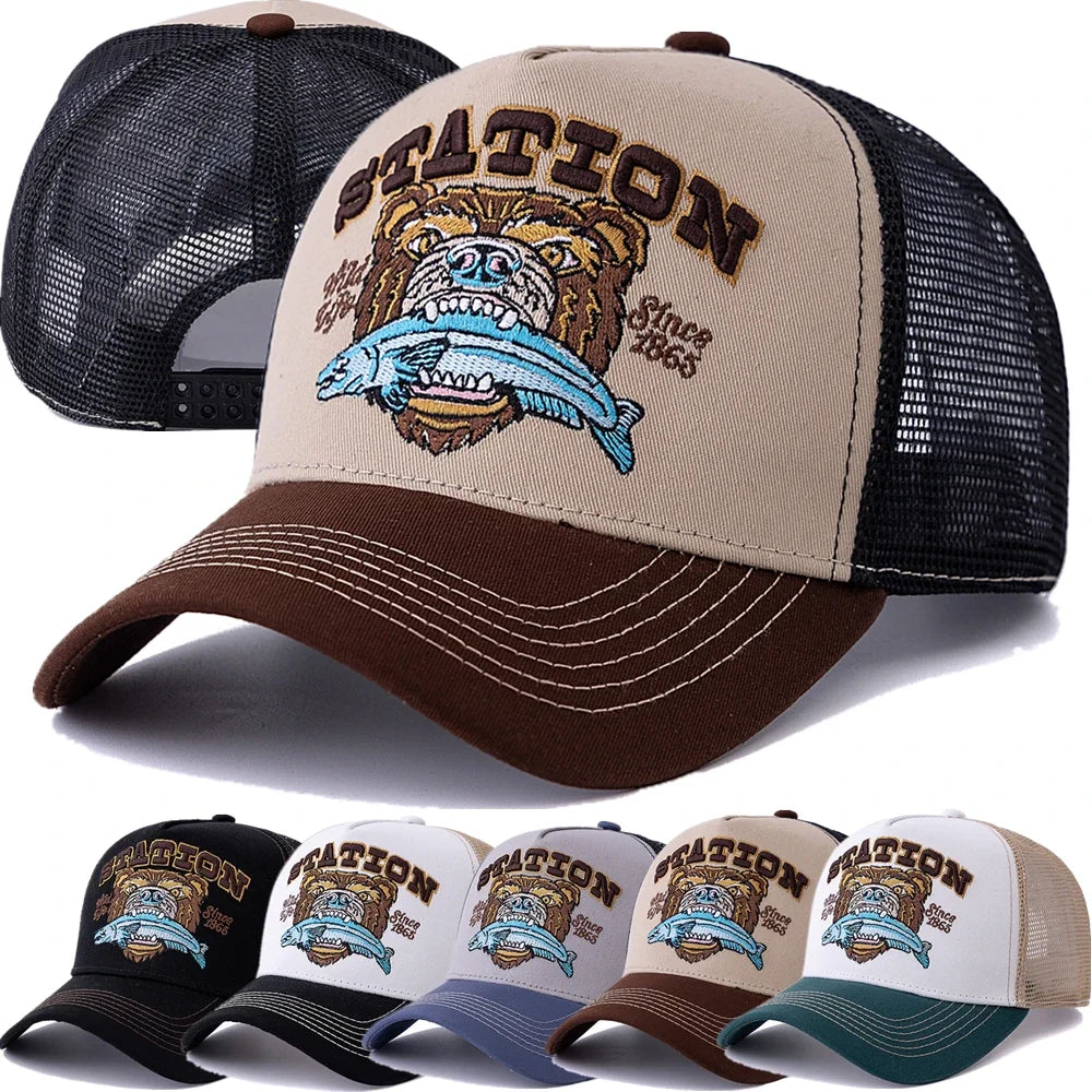 Hunting Bear Station Trucker Cap