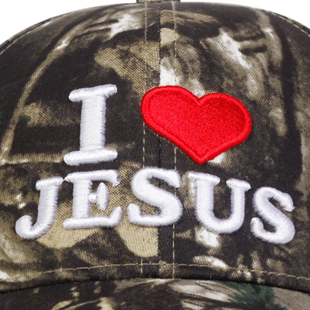 I Love Jesus Camouflage Baseball Cap