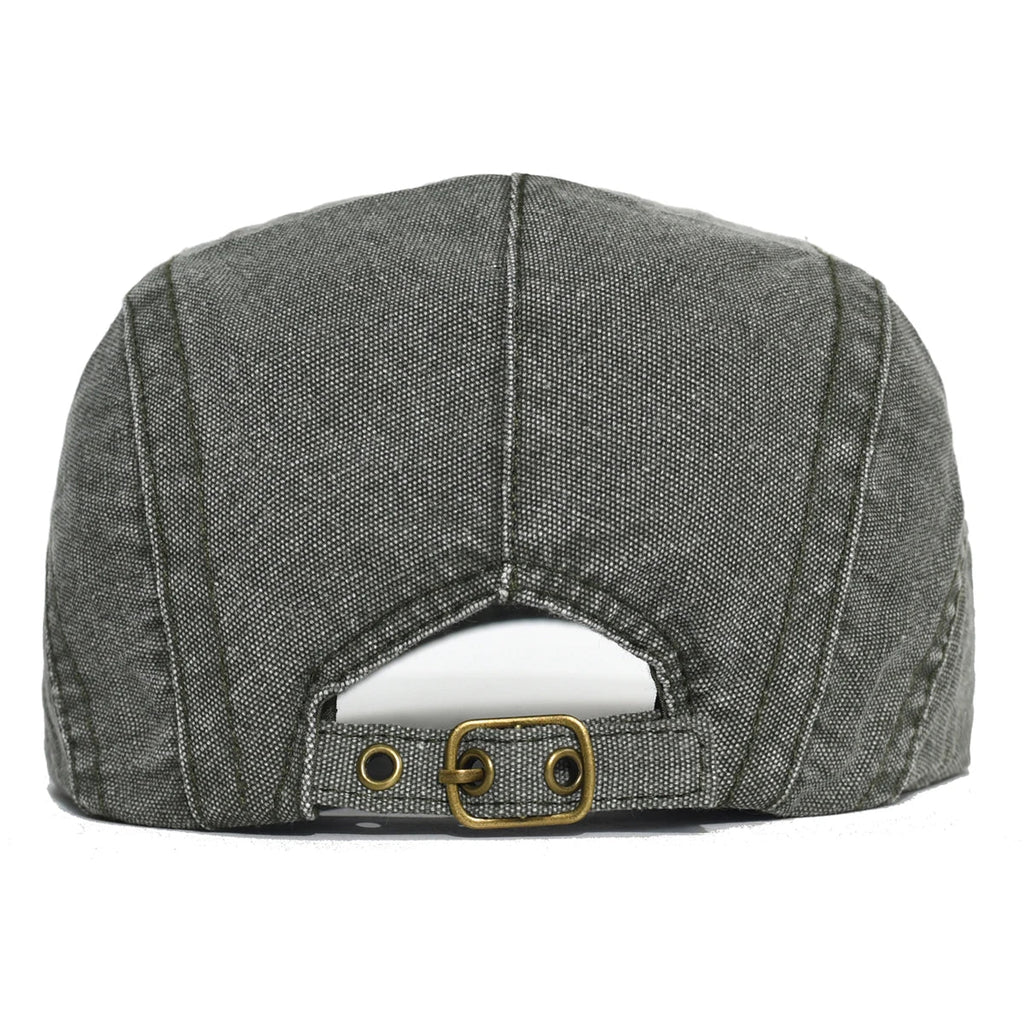 Illinois Washed Cotton Adjustable Flat Cap