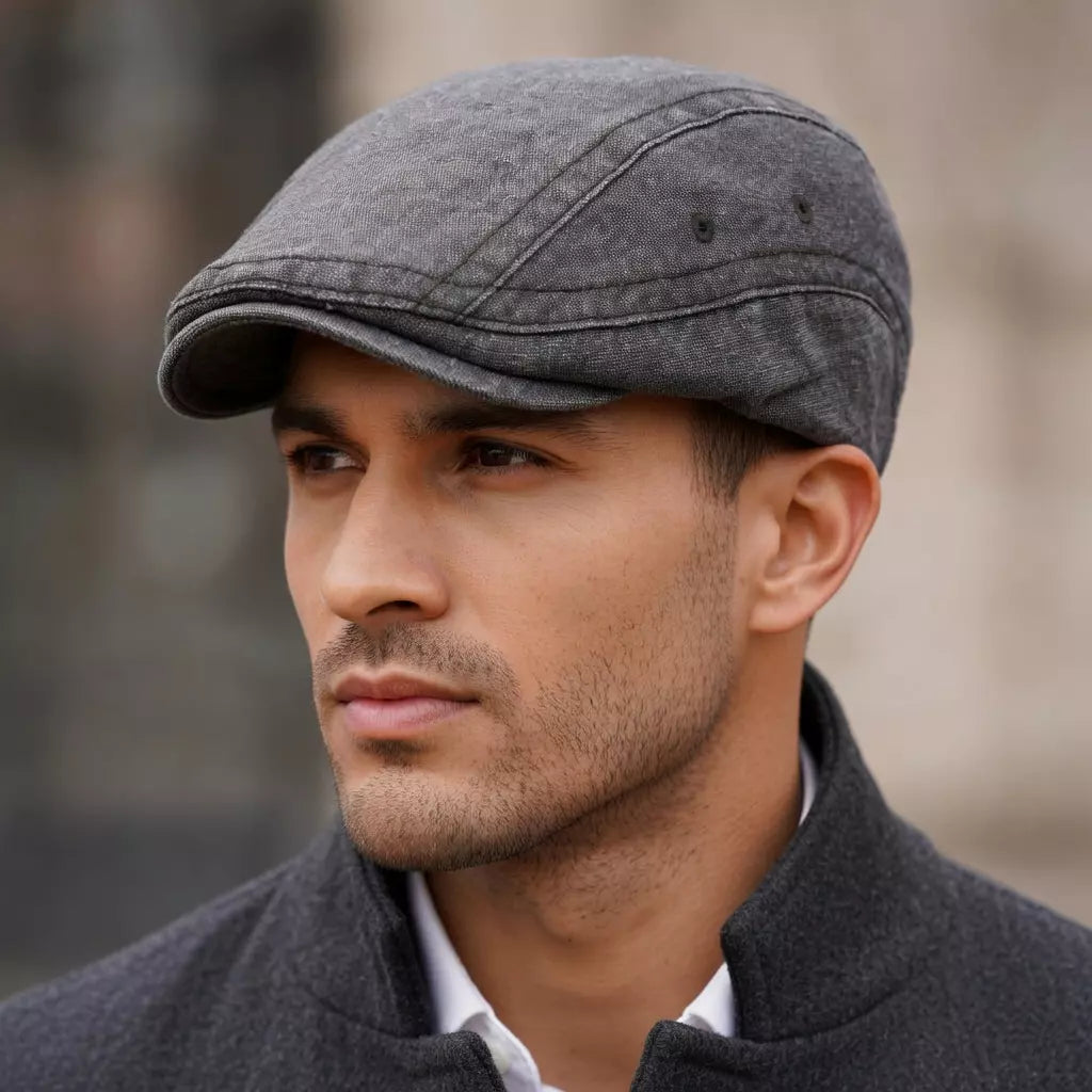 Illinois Washed Cotton Adjustable Flat Cap