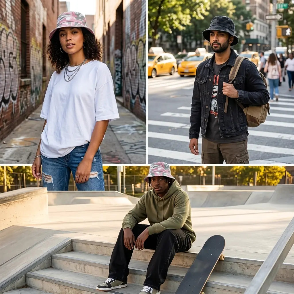 Indiana Camouflage Washed Cotton Bucket Hat