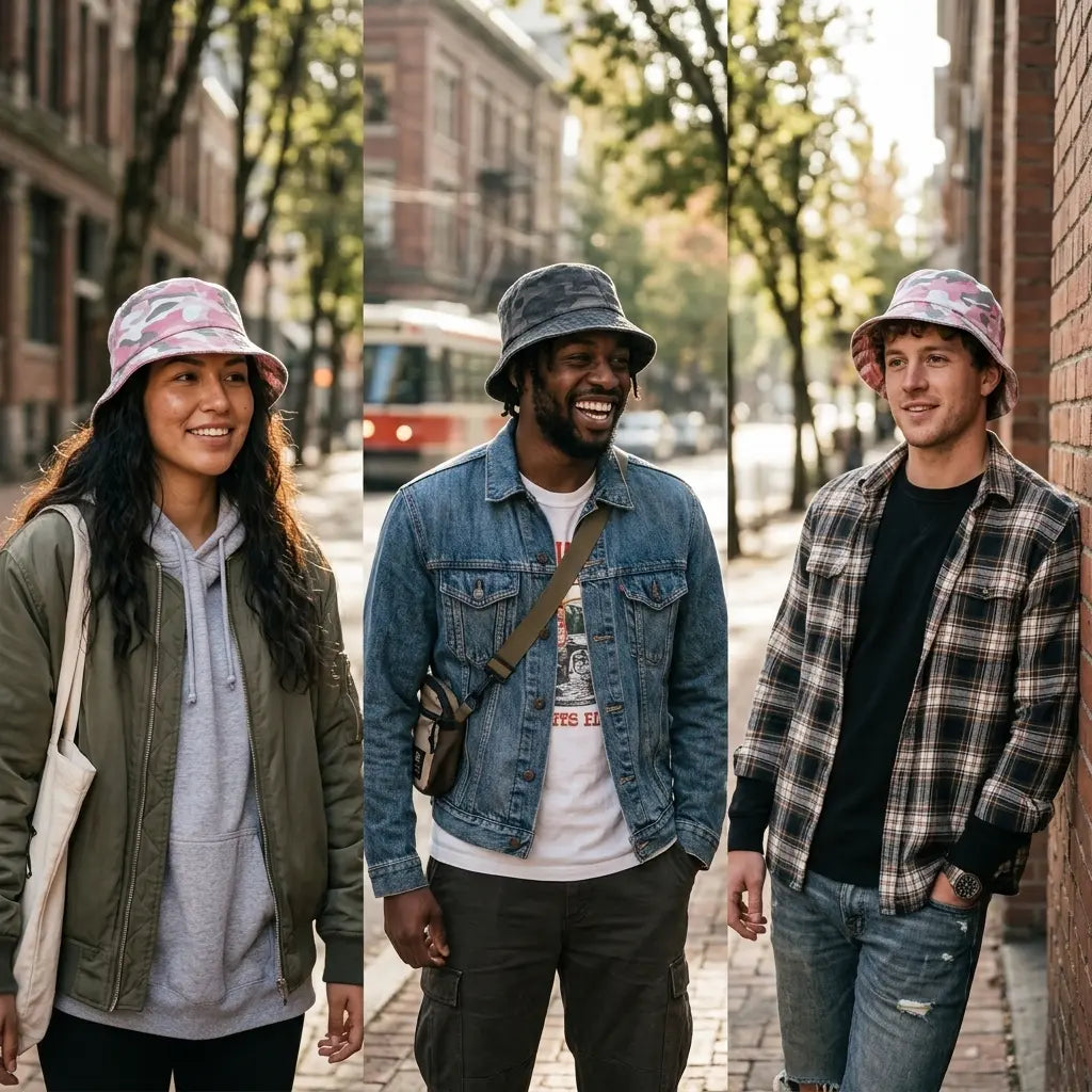 Indiana Camouflage Washed Cotton Bucket Hat