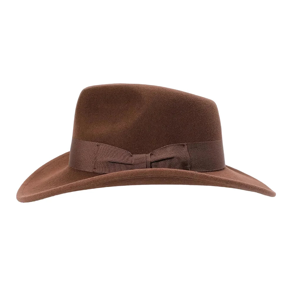 Indiana Wide Brim Brown Wool Cowboy Hat