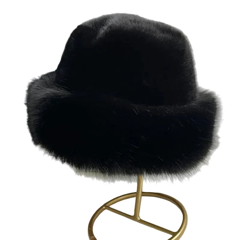 Iowa Winter Women Thick Fur Russian Bucket Hat