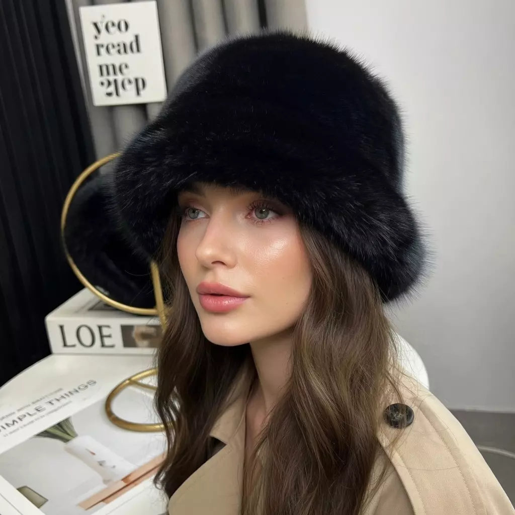 Iowa Winter Women Thick Fur Russian Bucket Hat