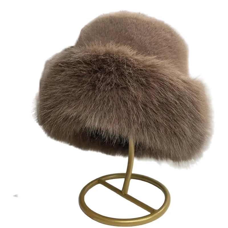 Iowa Winter Women Thick Fur Russian Bucket Hat