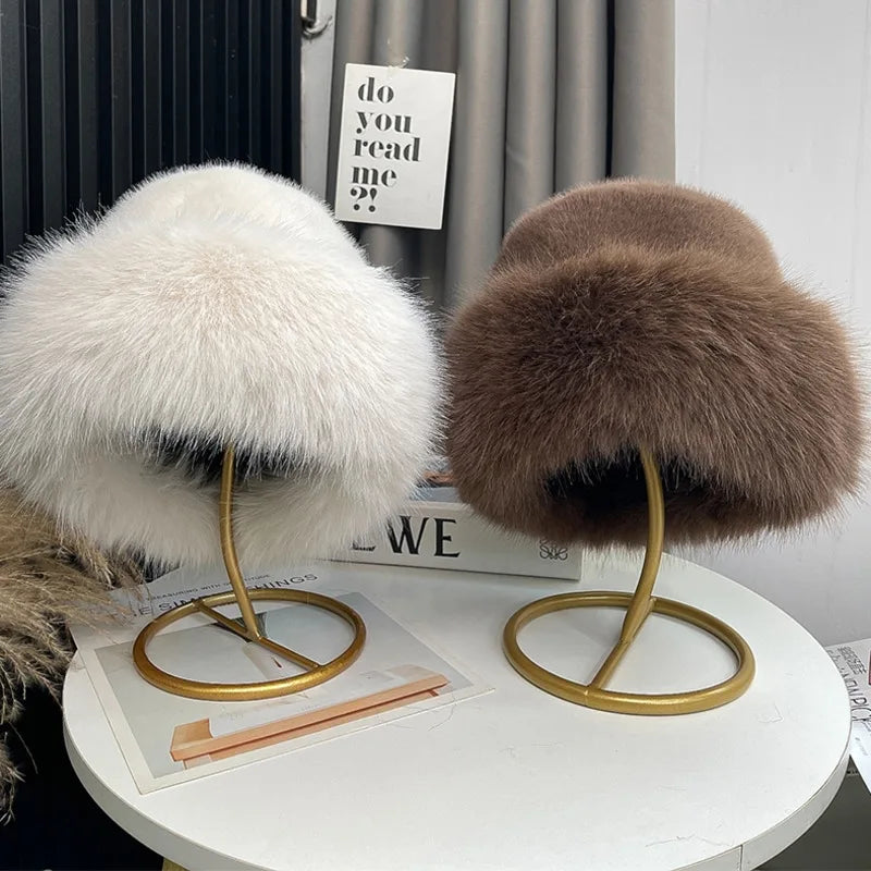 Iowa Winter Women Thick Fur Russian Bucket Hat