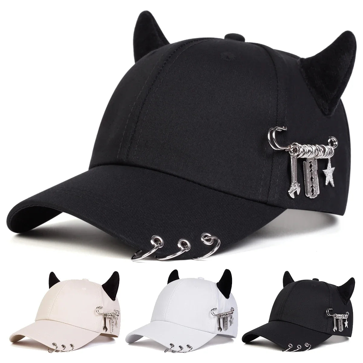 Iron Wrench Horns Baseball Cap