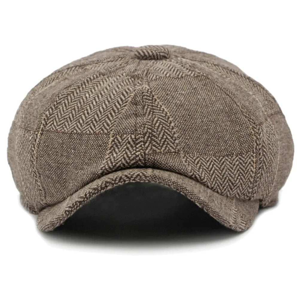 J&J Herringbone Patchwork Newsboy Cap