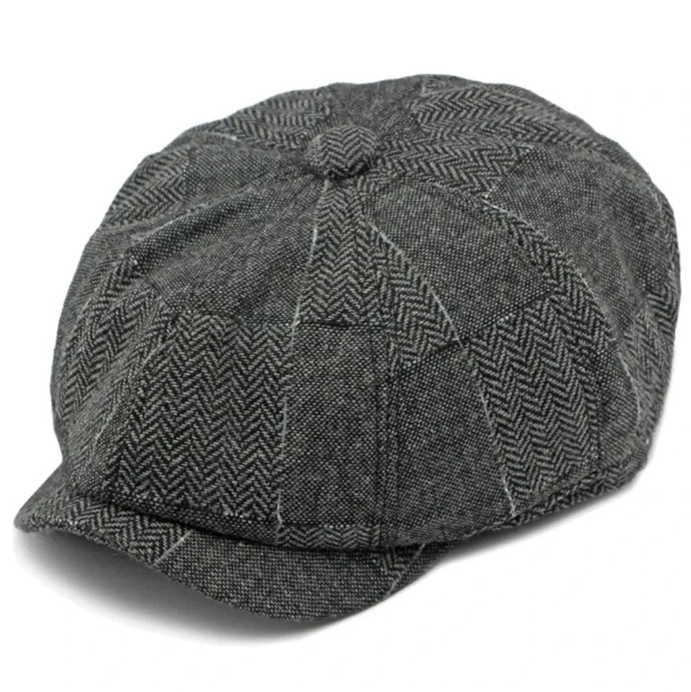 J&J Herringbone Patchwork Newsboy Cap