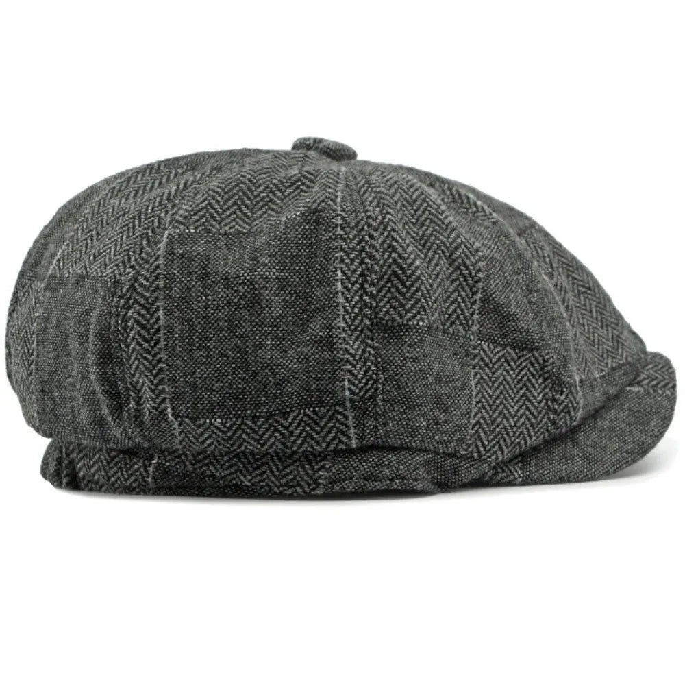 J&J Herringbone Patchwork Newsboy Cap