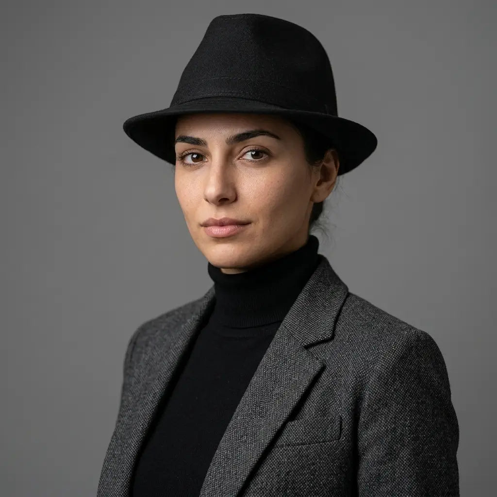 J&M Black Felt Trilby Hat