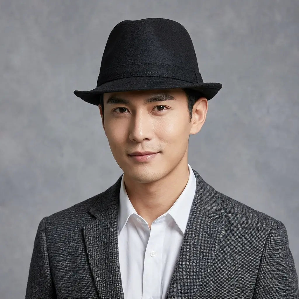 J&M Black Felt Trilby Hat