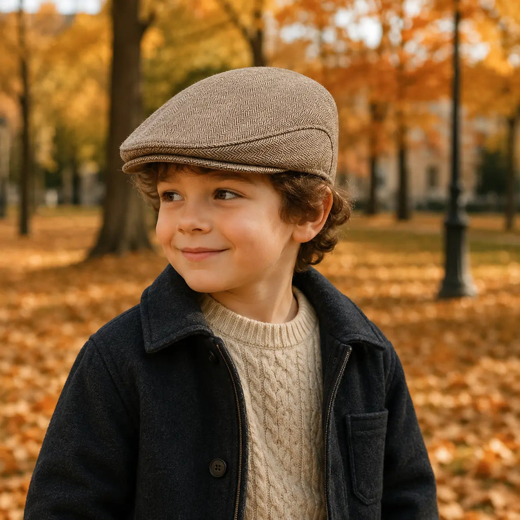 Jackson Kids Herringbone Cotton Flat Cap