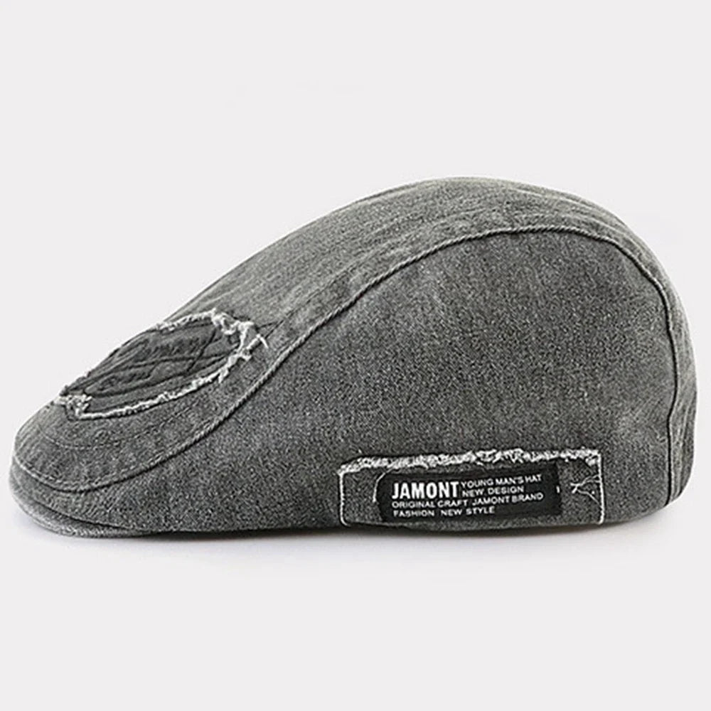 Jamont Scratched Cotton Flat Cap