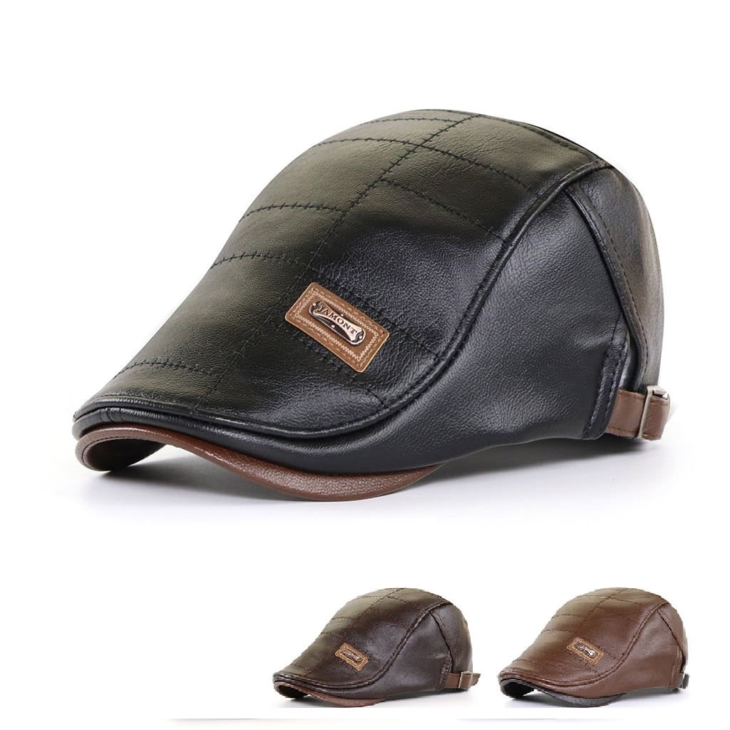 Jamont Leather Flat Cap