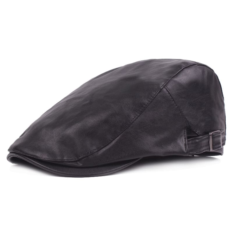 Jerome Leather Flat Cap