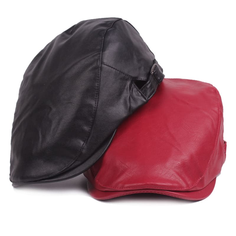 Jerome Leather Flat Cap