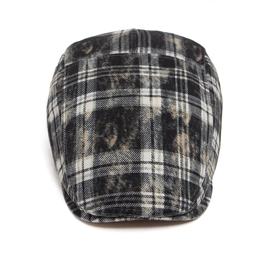 Johnson Plaid Distressed Flat Cap