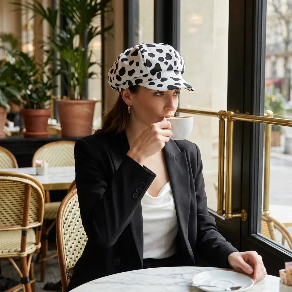 Jolene Women Animal Print 8-Panels Newsboy Cap