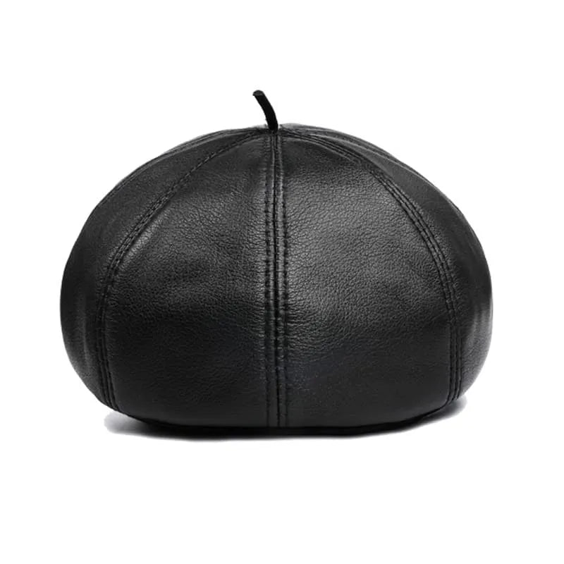 Joliet Genuine Leather Newsboy Cap