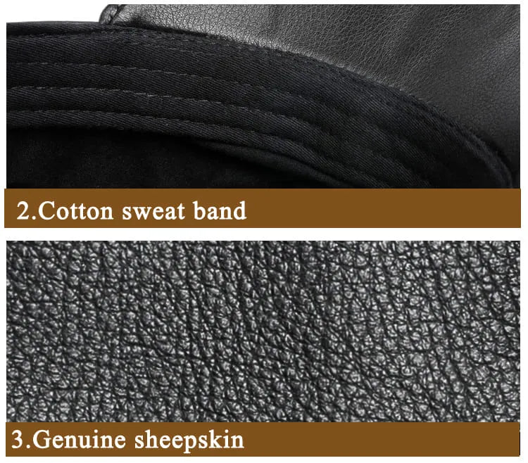 Joliet Genuine Leather Newsboy Cap