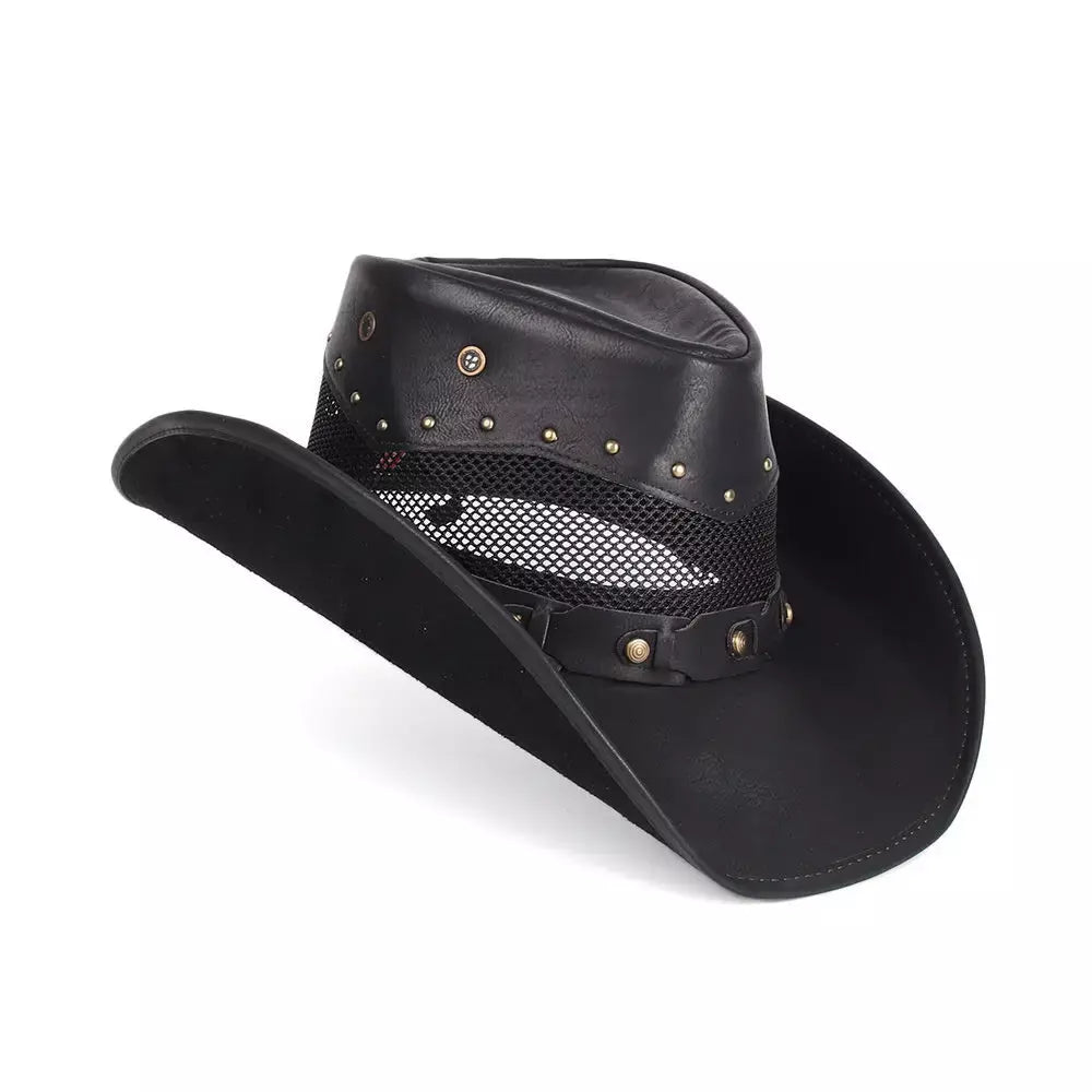 Justin Mesh Genuine Leather Cowboy Hat