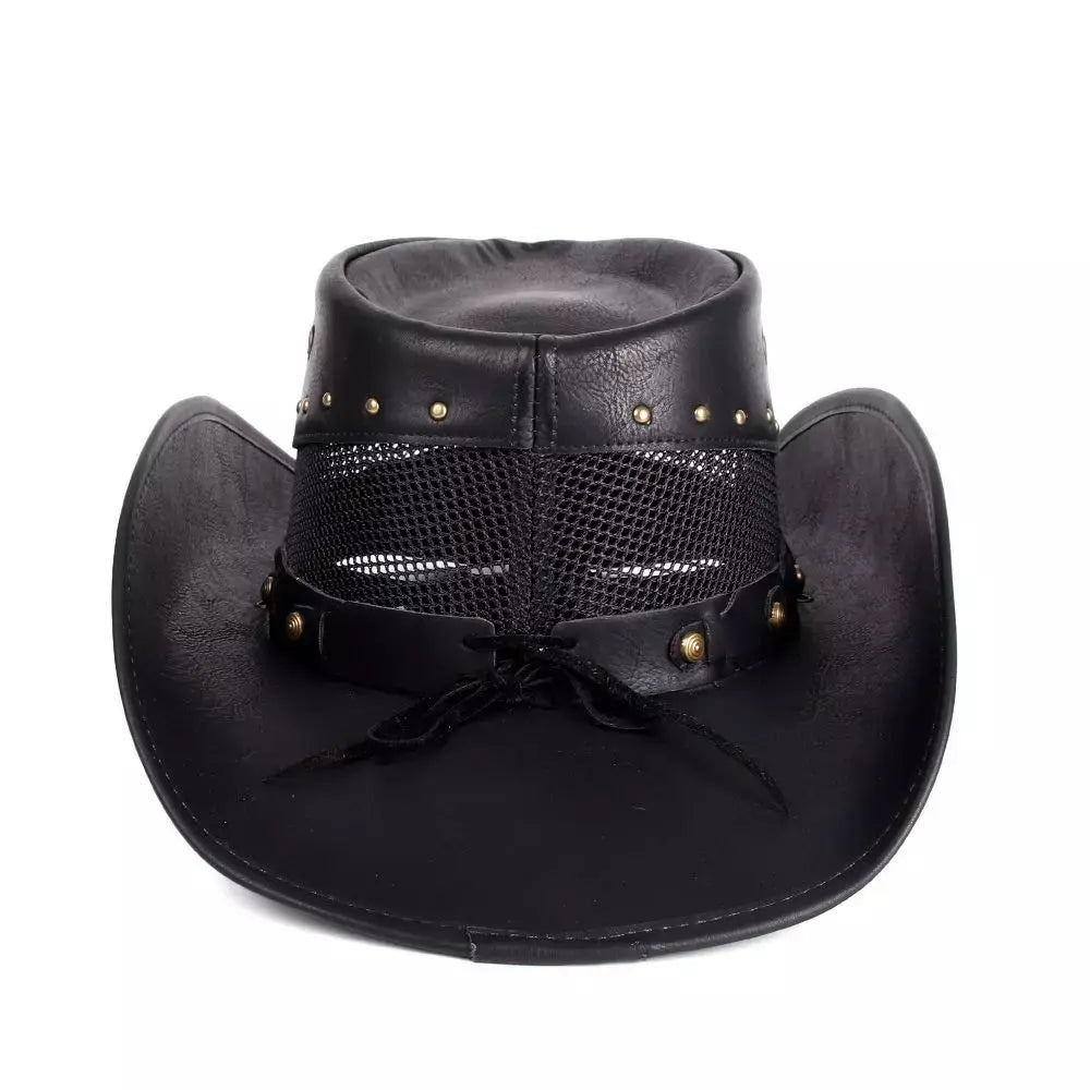 Justin Mesh Genuine Leather Cowboy Hat