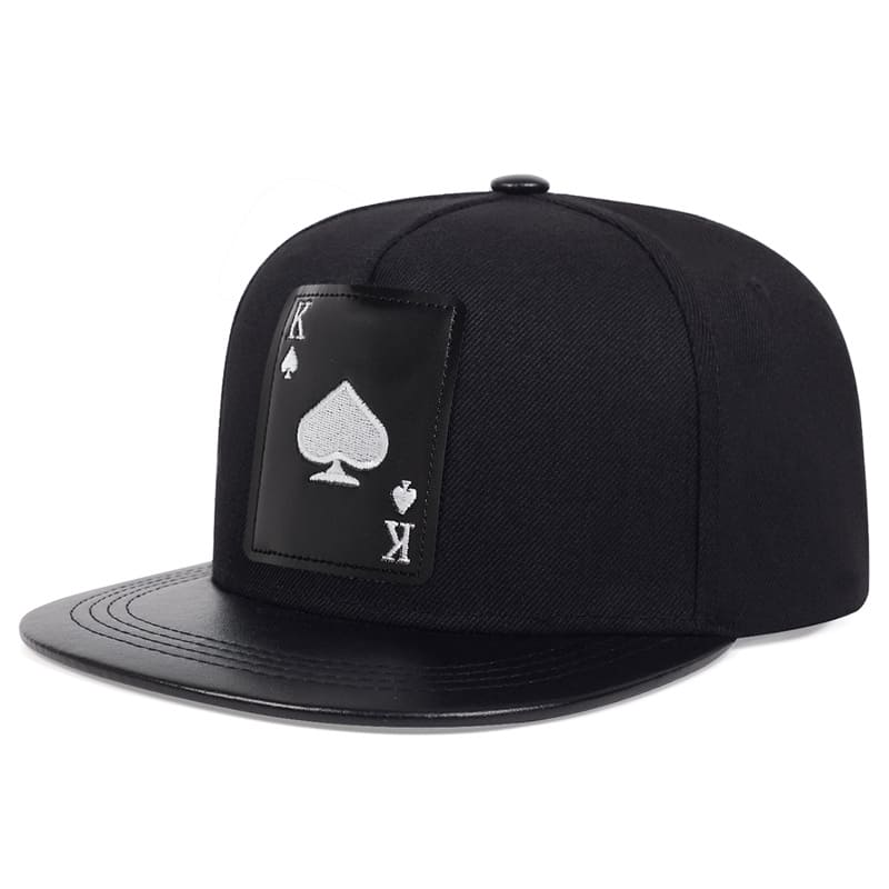 K Ace Poker Black Snapback Cap