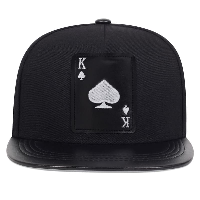 K Ace Poker Black Snapback Cap