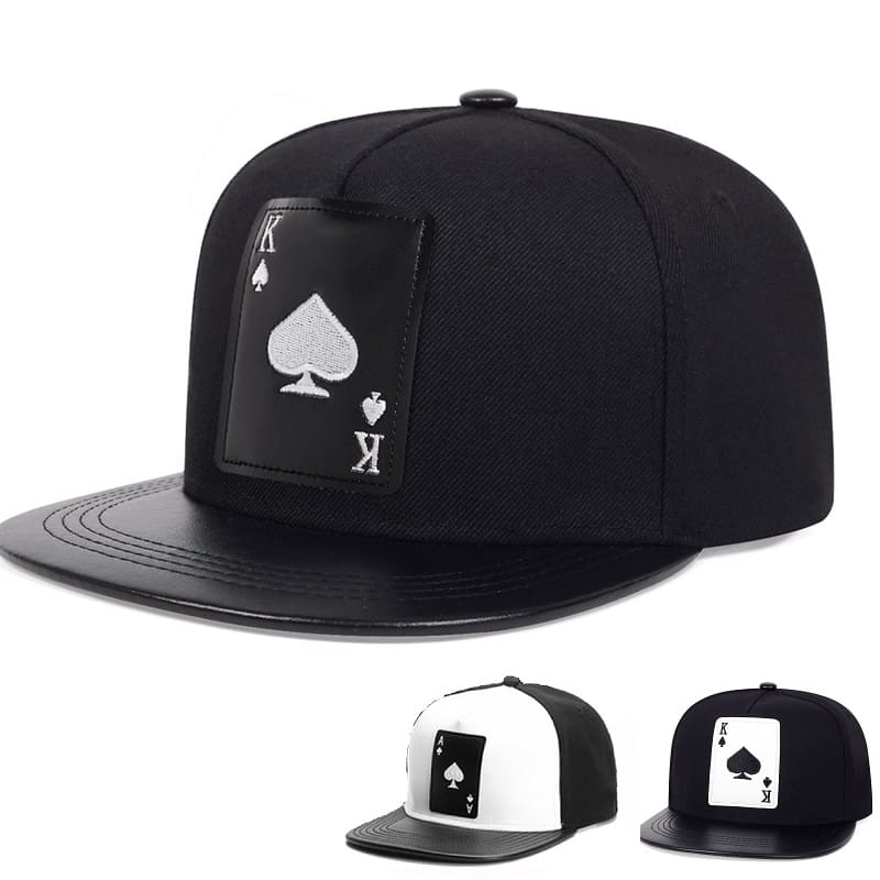 K Ace Poker Black Snapback Cap