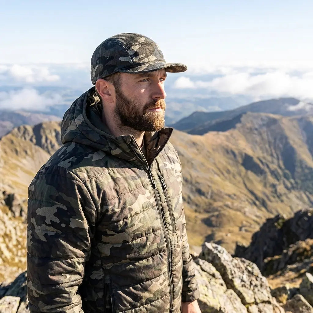Keeney Short Brim Camouflage 5-Panels Cap