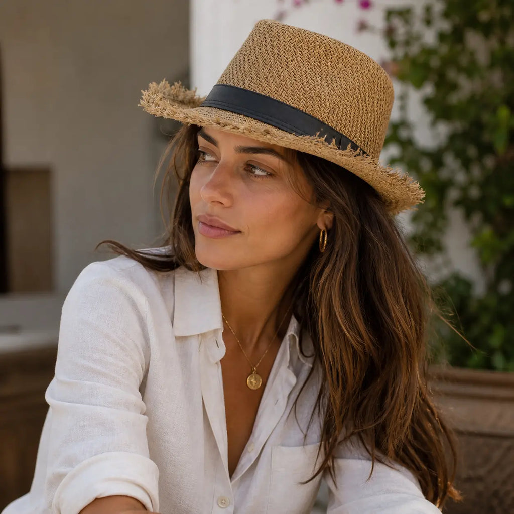 Kendall Summer Straw Trilby Hat