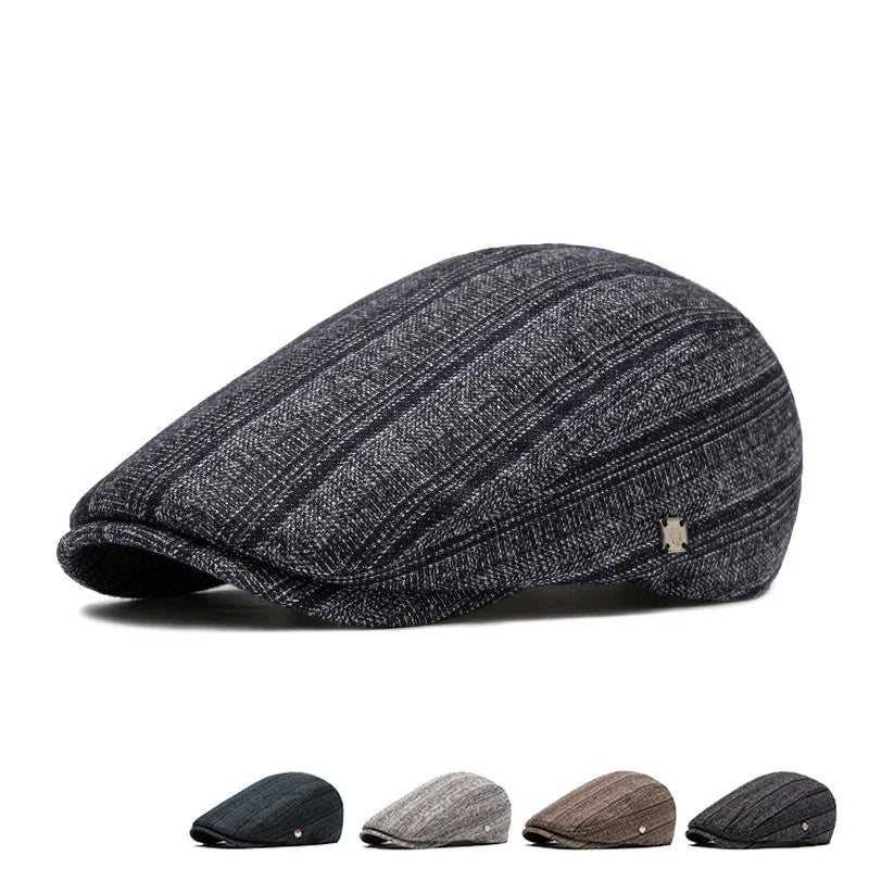 Kennedy Striped Flat Cap