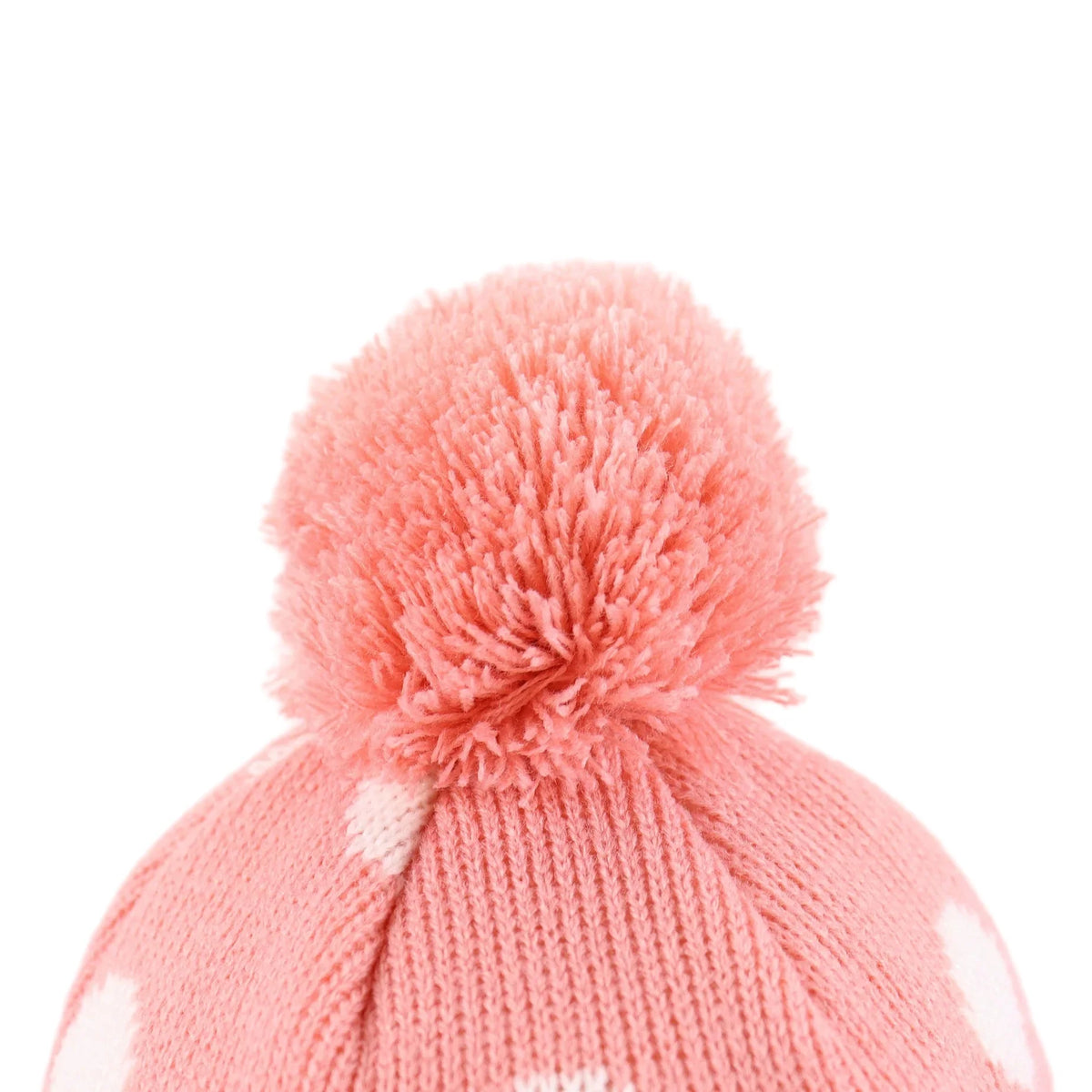 Kids Winter Dotted Earflaps Pom-Pom Beanie