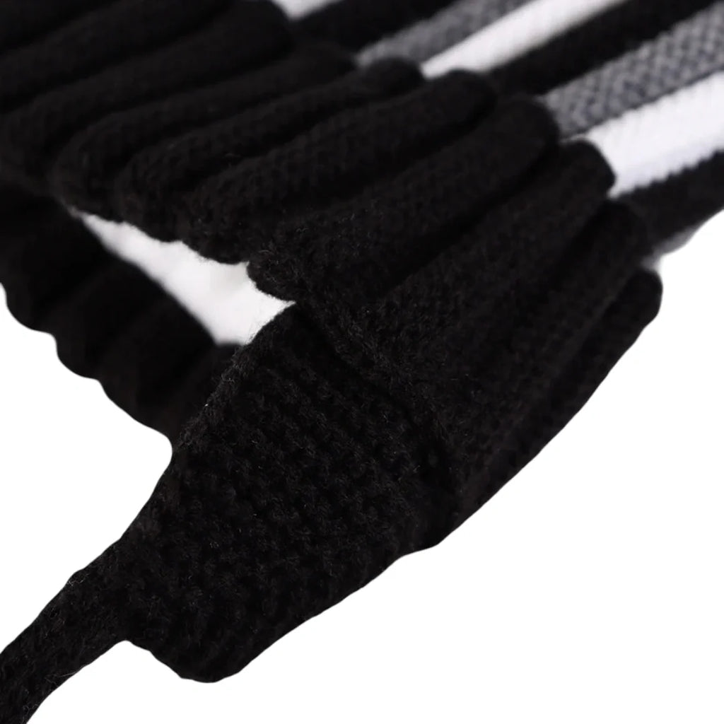 Kids Winter Striped Pom-Pom Earflap Beanie