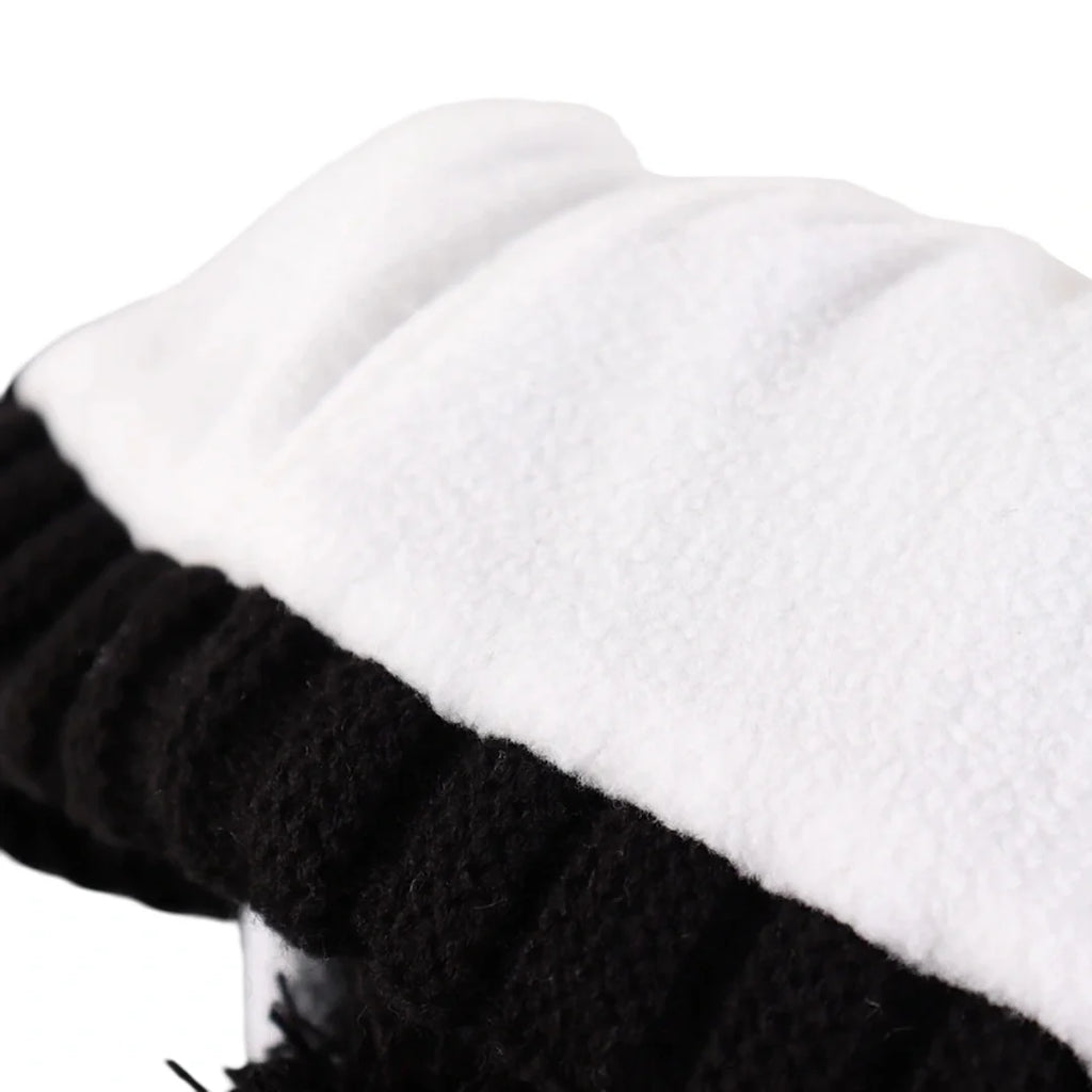 Kids Winter Striped Pom-Pom Earflap Beanie