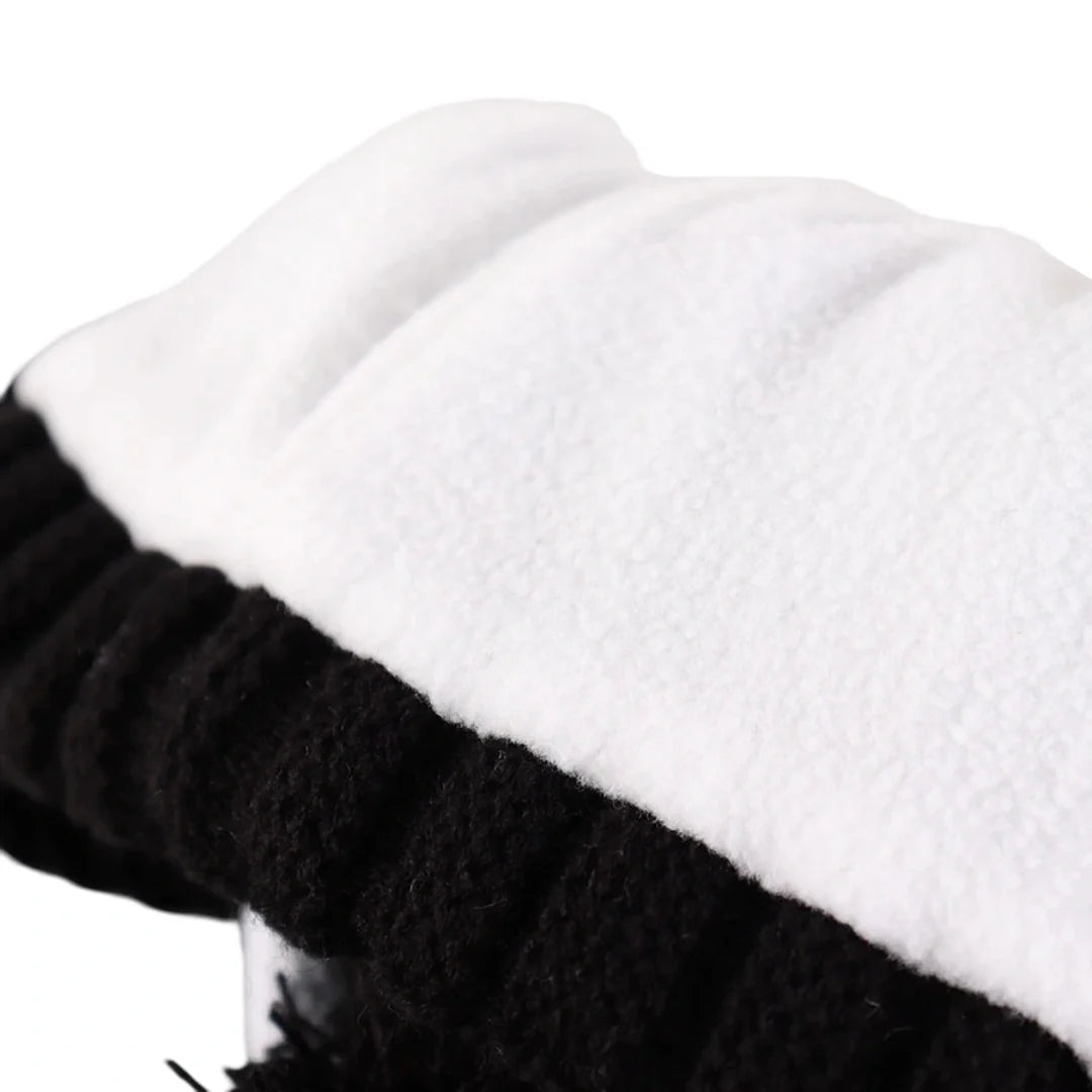 Kids Winter Striped Pom-Pom Earflap Beanie